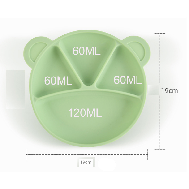 Platos para niños pequeños divididos de silicona de grado alimenticio