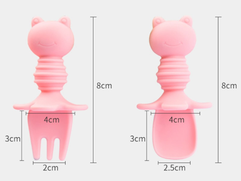 Tenedor cuchara de silicona sin BPA para bebé