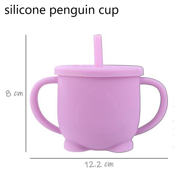 taza de silicona para bebé con dos asas