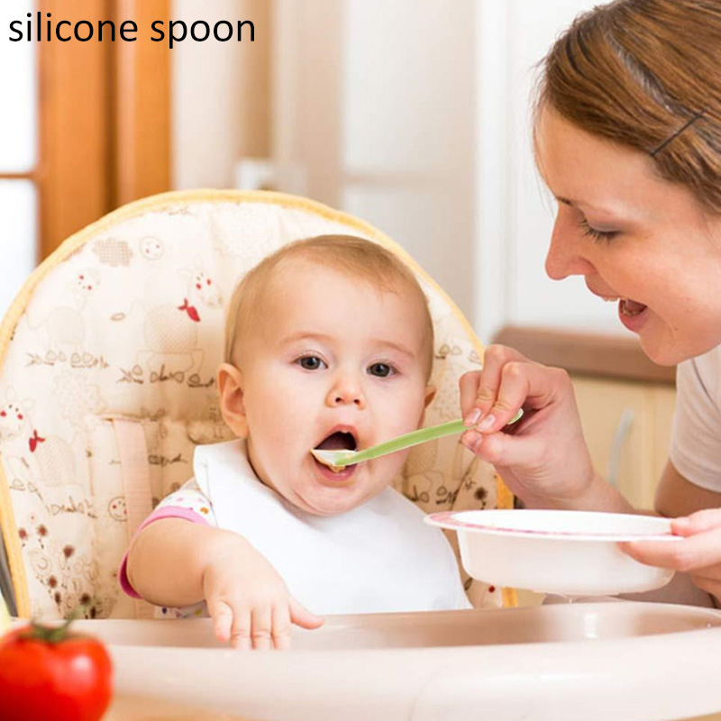 Cuchara de entrenamiento para bebés de silicona de calidad alimentaria