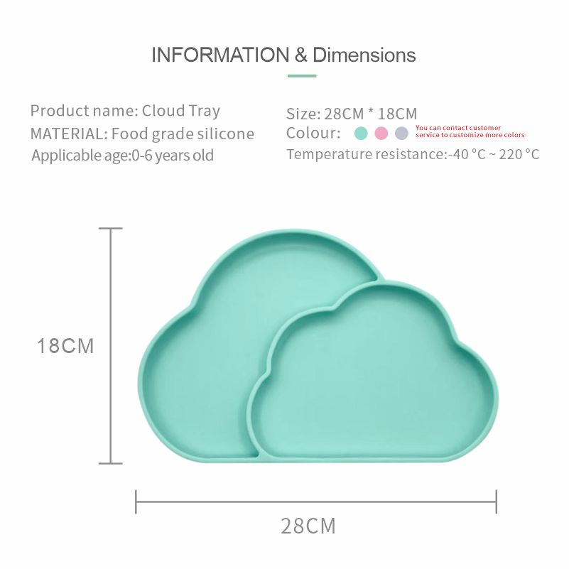 plato de silicona nubes