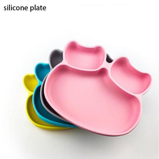 plato de silicona dividido con succión para niños